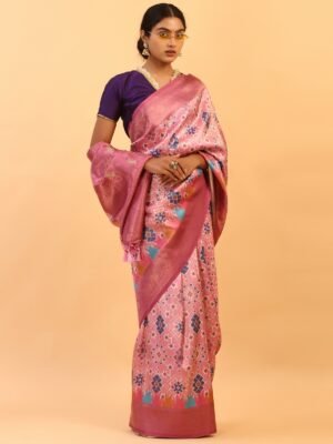 Maharani Rose Patola Weave Silk Saree